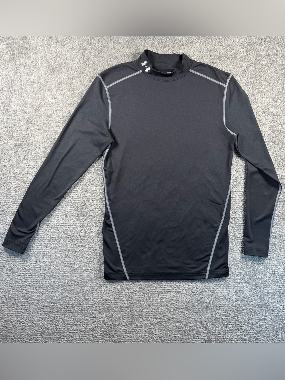 Under Armour Compression Mock Neck Men's Large Long Sleeve Shirt Black ColdGear